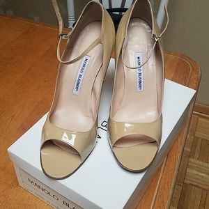 Manolo Blahnik open toe Mary Jane